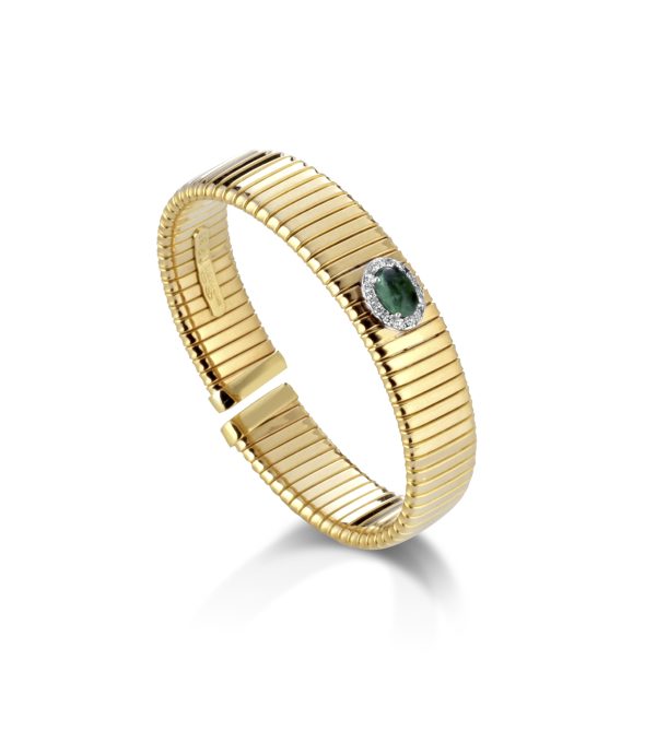 MEDIUM BRACELET W/ 1 CABOUCHON AND DIAS