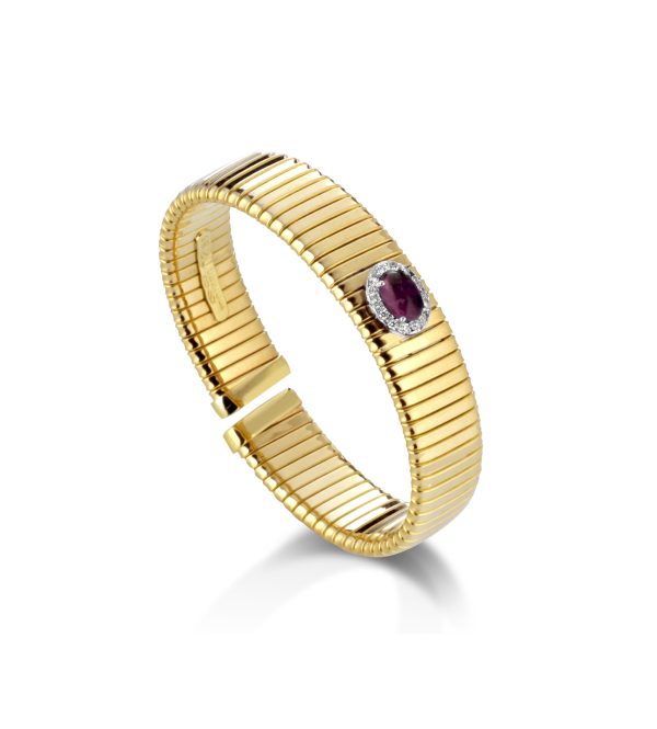 MEDIUM BRACELET W/ 1 CABOUCHON AND DIAS